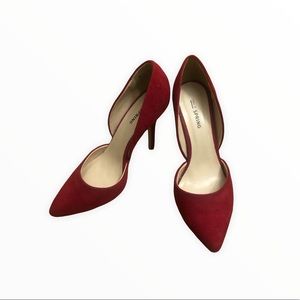 call it spring red suede heels